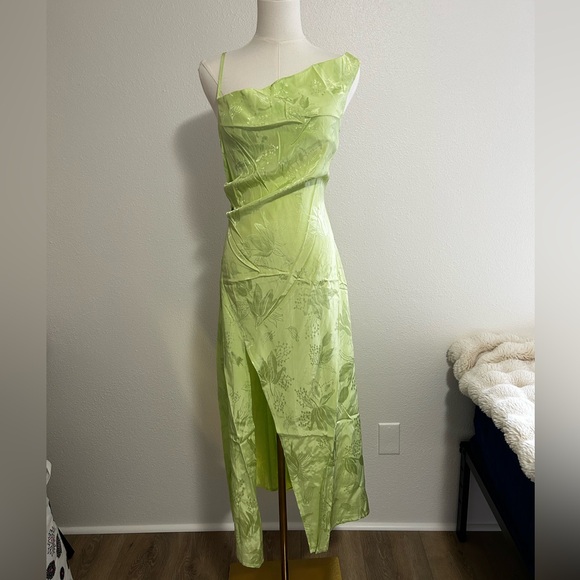 For Love And Lemons Light Green Llana Midi Dress - Picture 1 of 10